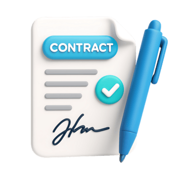 signed-contract-document-with-pen-icon-isolated-on-transparent-background-png